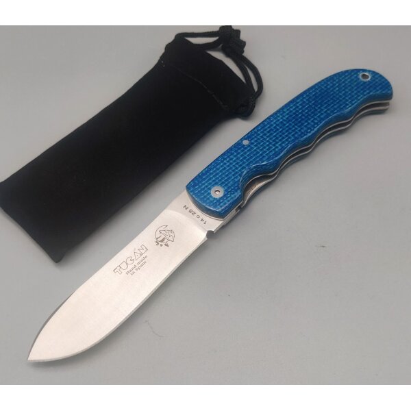 J&V Forester Tucan Azul 14C28N Stahl Micarta