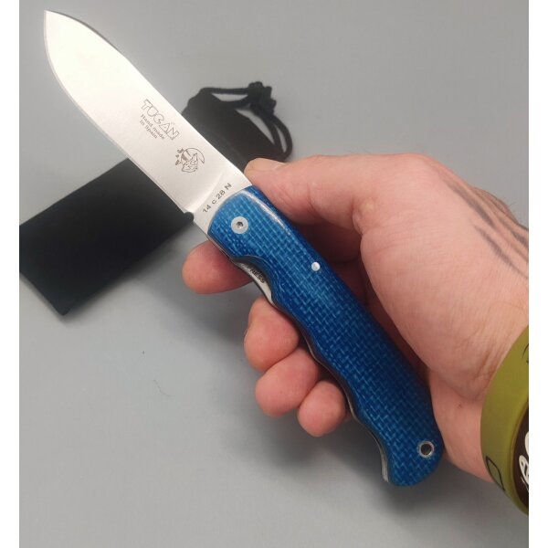 J&V Forester Tucan Azul 14C28N Stahl Micarta