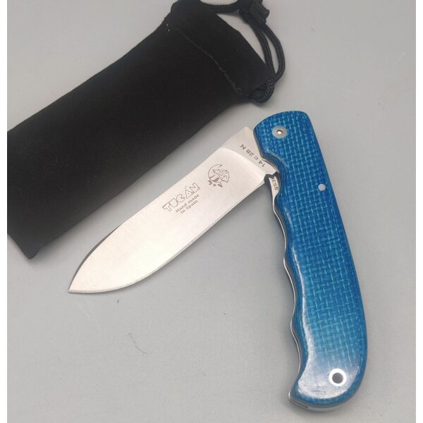 J&V Forester Tucan Azul 14C28N Stahl Micarta