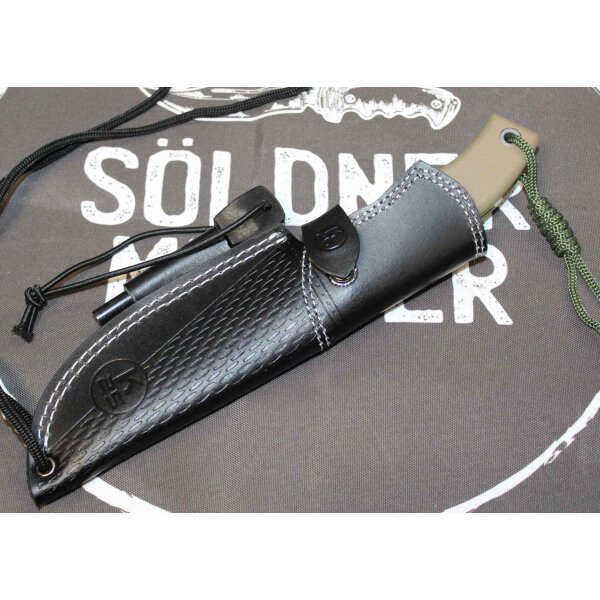K25 Army K47 Outdoormesser inkl Lederscheide u. Feuerstarter