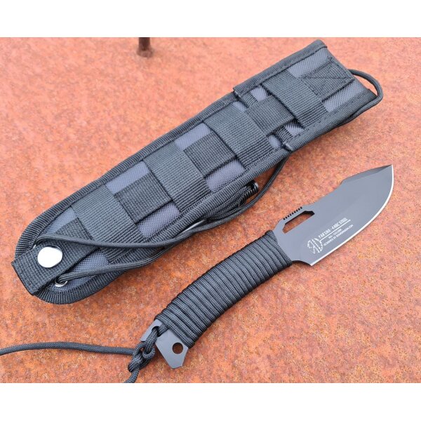 Witharmour Yaksha Outdoormesser 440C Stahl Paracord Griff Black