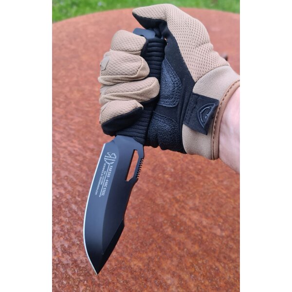Witharmour Yaksha Outdoormesser 440C Stahl Paracord Griff Black