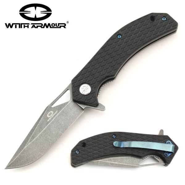 WithArmour Butter Fly D2 Taschenmesser Black