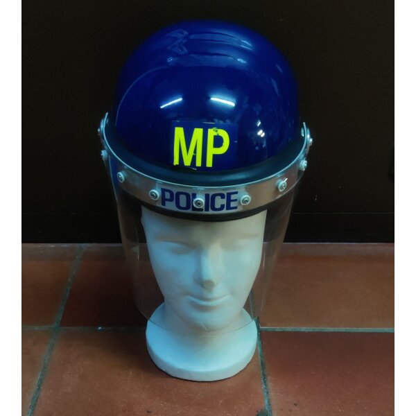 Britischer Polizeihelm Anti Riot Guardian MK2 Visier Nackenschutz Gebraucht gebarucht
