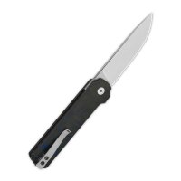 QSP Knife LARK Folder Blue Shredded Carbon 14C28N