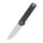 QSP Knife LARK Folder Blue Shredded Carbon 14C28N