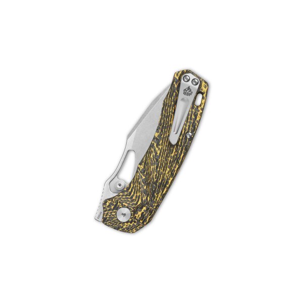 QSP Knife Hornbill Golden Carbon S35VN Folder