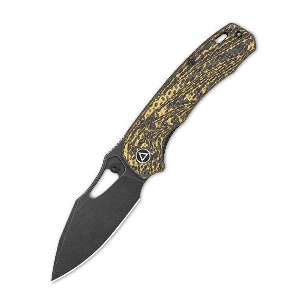QSP Knife Hornbill Golden Carbon S35VN Folder Blackwash