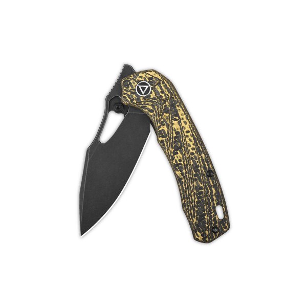 QSP Knife Hornbill Golden Carbon S35VN Folder Blackwash