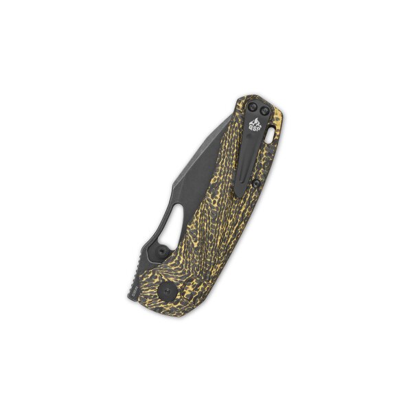 QSP Knife Hornbill Golden Carbon S35VN Folder Blackwash