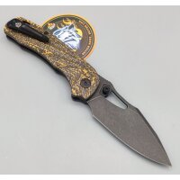 QSP Knife Hornbill Golden Carbon S35VN Folder Blackwash