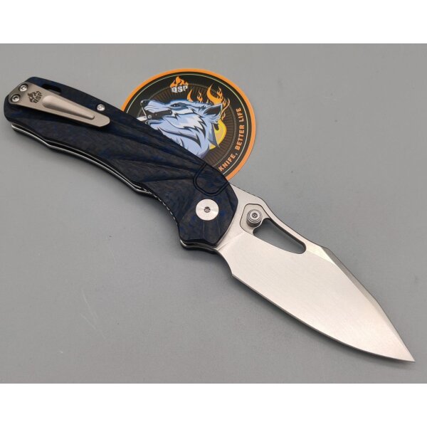 QSP Knife Hornbill Blue Carbon S35VN Folder