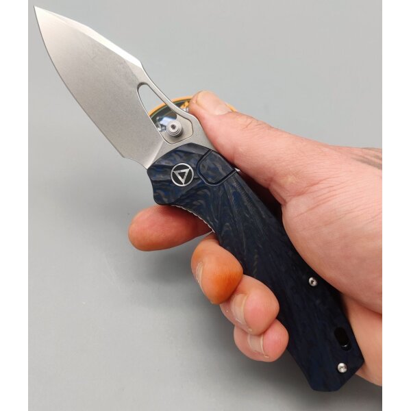 QSP Knife Hornbill Blue Carbon S35VN Folder