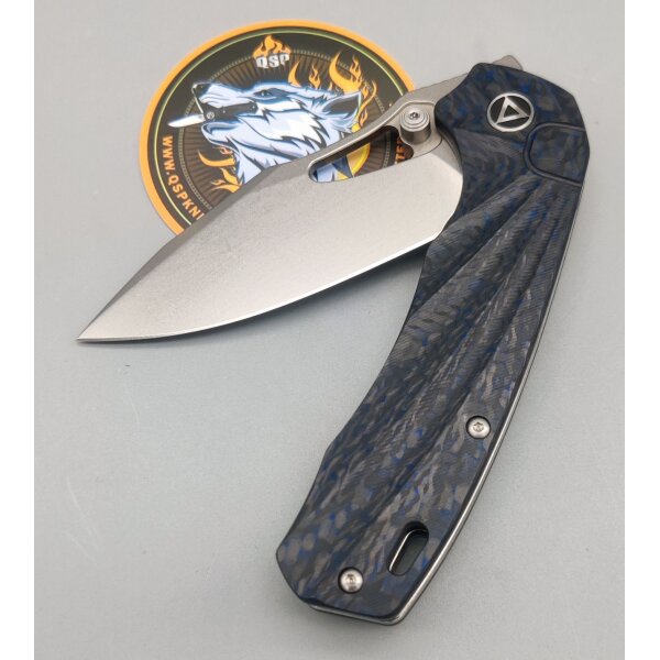 QSP Knife Hornbill Blue Carbon S35VN Folder