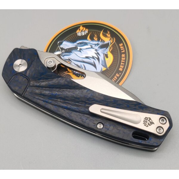 QSP Knife Hornbill Blue Carbon S35VN Folder