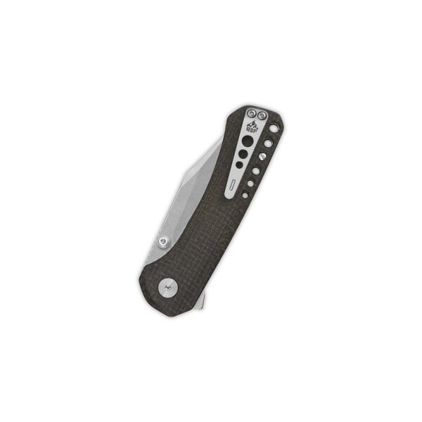 QSP Knife Kestrel Folder 14C28N Dark Brown Micarta