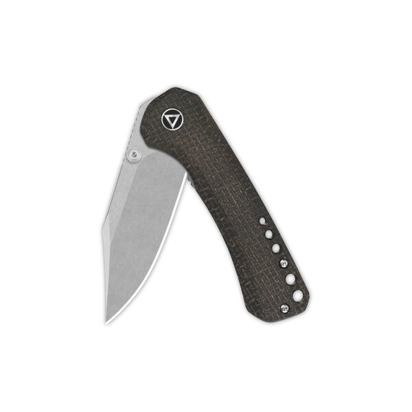 QSP Knife Kestrel Folder 14C28N Dark Brown Micarta