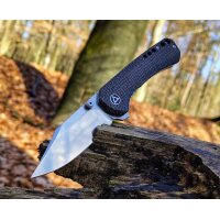 QSP Knife Kestrel Folder 14C28N Dark Brown Micarta