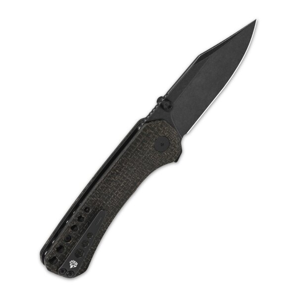 QSP Knife Kestrel Folder 14C28N Dark Brown Micarta Blackwash