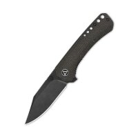 QSP Knife Kestrel Folder 14C28N Dark Brown Micarta Blackwash