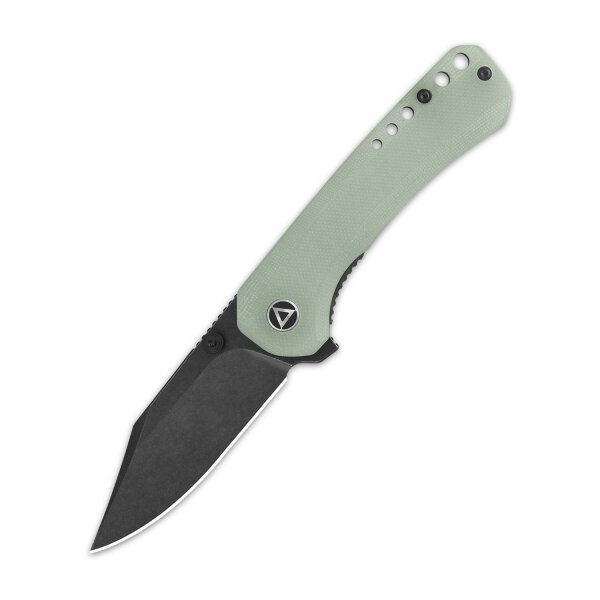 QSP Knife Kestrel Folder 14C28N Jade G10 Blackwash