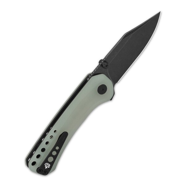 QSP Knife Kestrel Folder 14C28N Jade G10 Blackwash