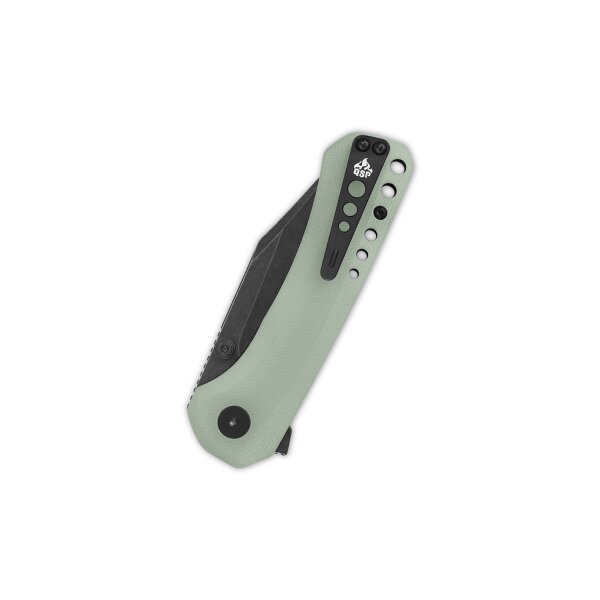 QSP Knife Kestrel Folder 14C28N Jade G10 Blackwash