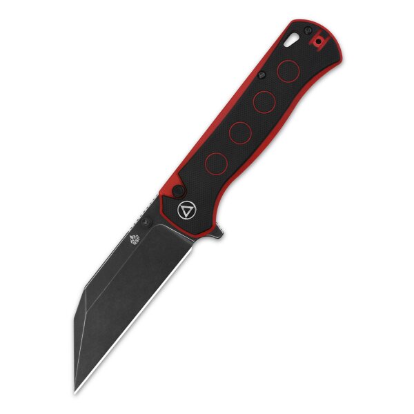 QSP Knife Swordfish Red-Black Button Lock Blackwash
