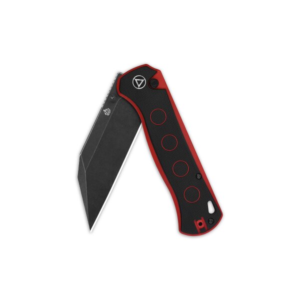 QSP Knife Swordfish Red-Black Button Lock Blackwash