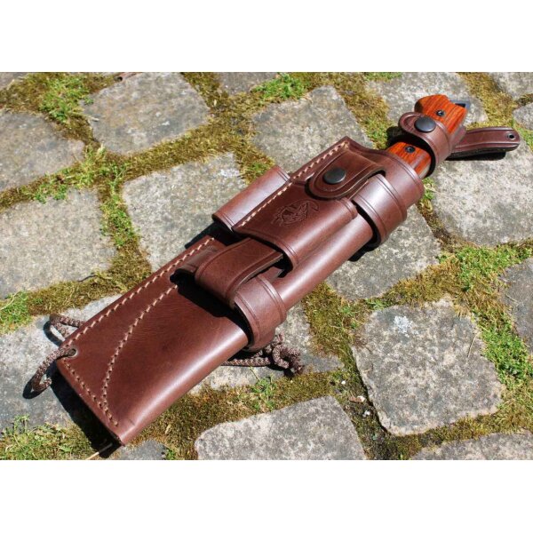 J&V Forester Knives Anubis MoVa Stahl Cocoboloholz inkl. Lederscheide