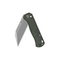 QSP Knife Swordfish Green Micarta Button Lock Stonewash