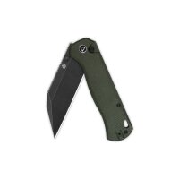 QSP Knife Swordfish Green Micarta Button Lock Blackwash