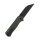 QSP Knife Swordfish Green Micarta Button Lock Blackwash