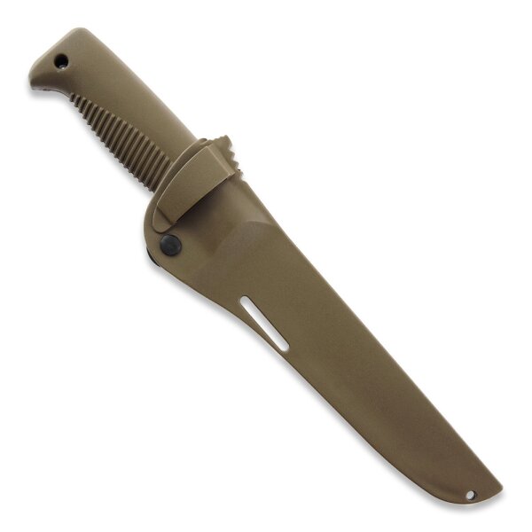 Peltonen Knives Sissipuukko M95 Ranger Knife Cerakote Kunststoffscheide Coyote