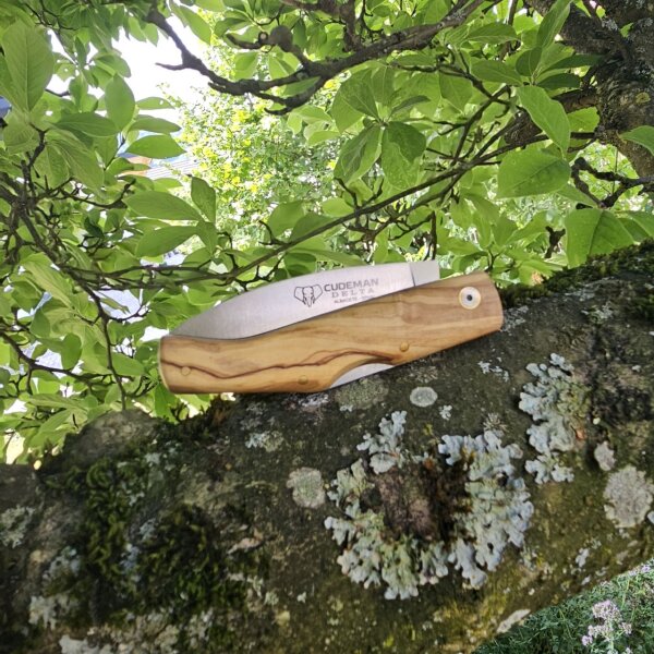 Cudeman Delta 344-L Backlock Folder MoVa Stahl Olivenholz