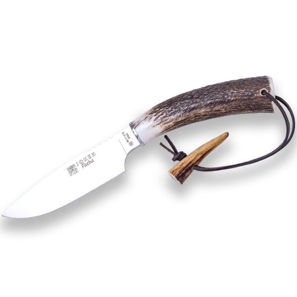 Joker Flecha Jagdmesser 4116 Stahl Hirschhorn inkl. Lederscheide