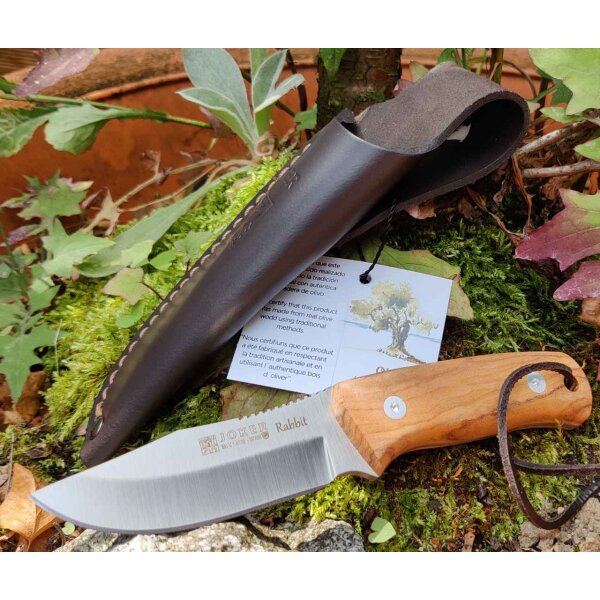 Joker Rabbit Jagdmesser 4116 Stahl Olivenholz inkl. Lederscheide