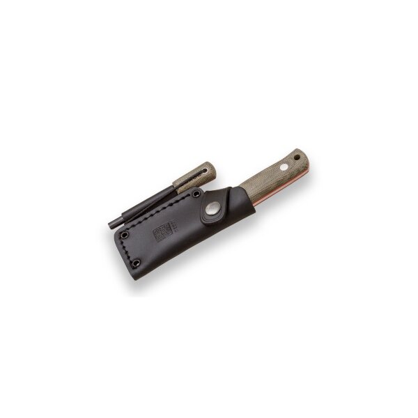 Joker Erizo TS1 Jagdmesser N695 Stahl Green Canvas Lederscheide Feuerstahl