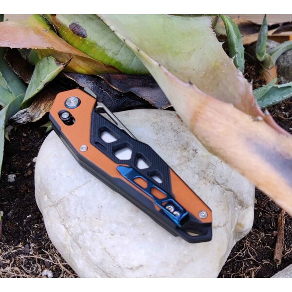 SRM Knives 9225-GJ D2 G10 Ambi Lock Orange