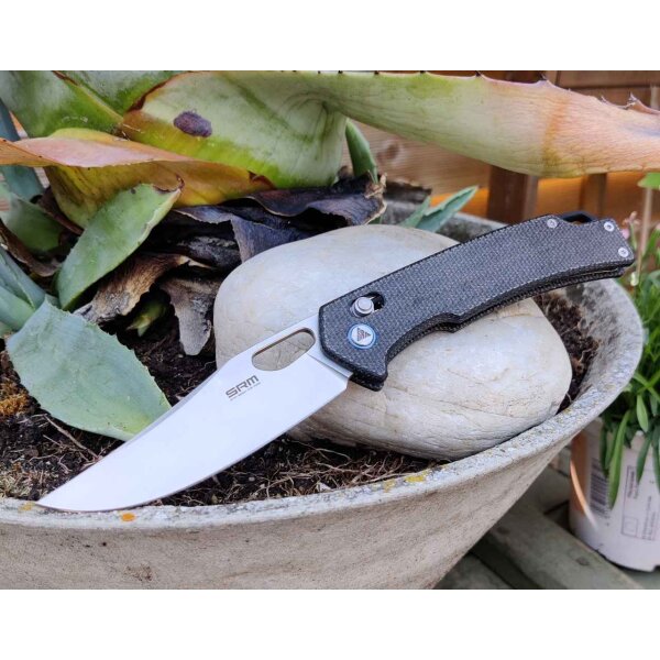 SRM Knives 9203-MB Folder 10Cr15CoMoV Stahl Micarta Grau