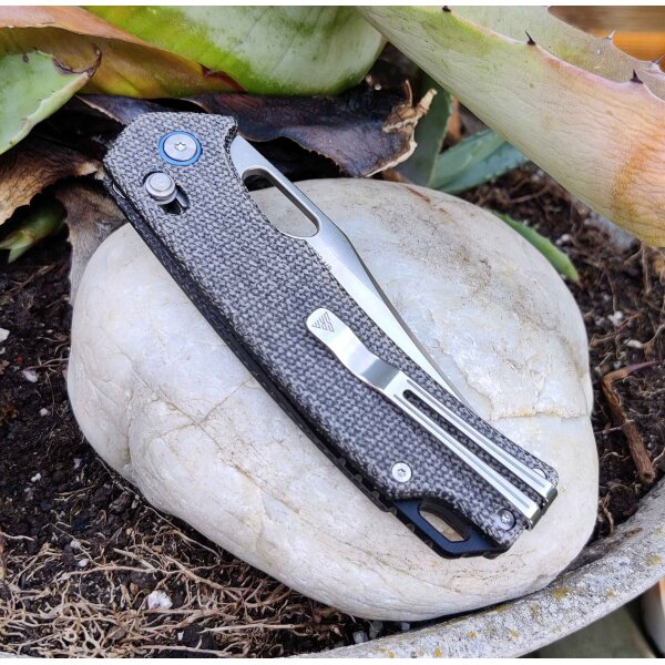 SRM Knives 9203-MB Folder 10Cr15CoMoV Stahl Micarta Grau