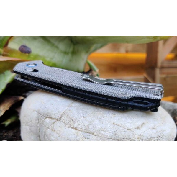 SRM Knives 9203-MB Folder 10Cr15CoMoV Stahl Micarta Grau