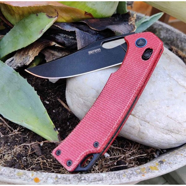 SRM Knives 9203-MR2 Folder 10Cr15CoMoV Stahl Micarta Rot