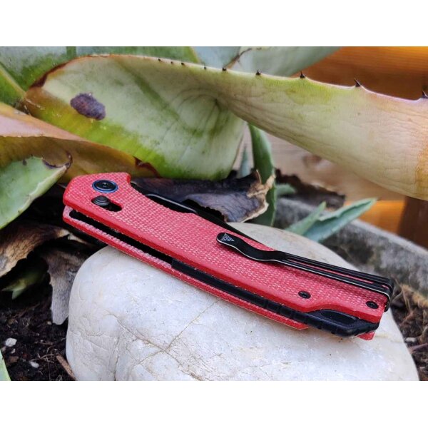 SRM Knives 9203-MR2 Folder 10Cr15CoMoV Stahl Micarta Rot