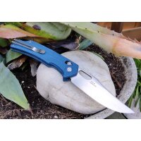 SRM Knives 9203-ME Folder 10Cr15CoMoV Stahl Micarta Blau