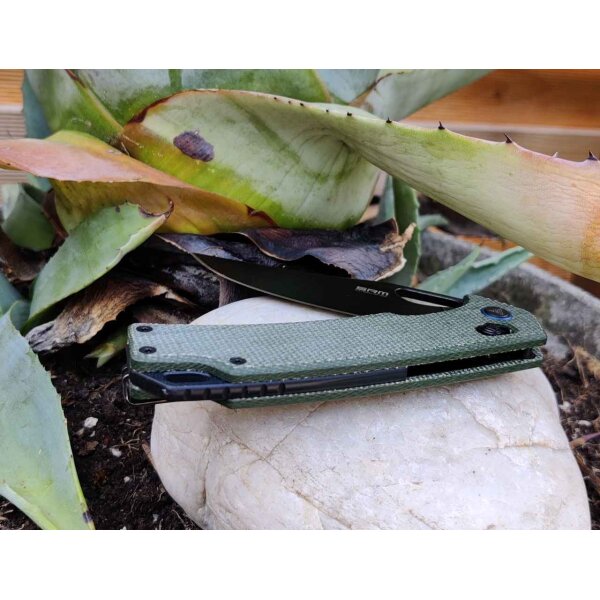 SRM Knives 9203-MG2 Folder 10Cr15CoMoV Stahl Micarta Grün