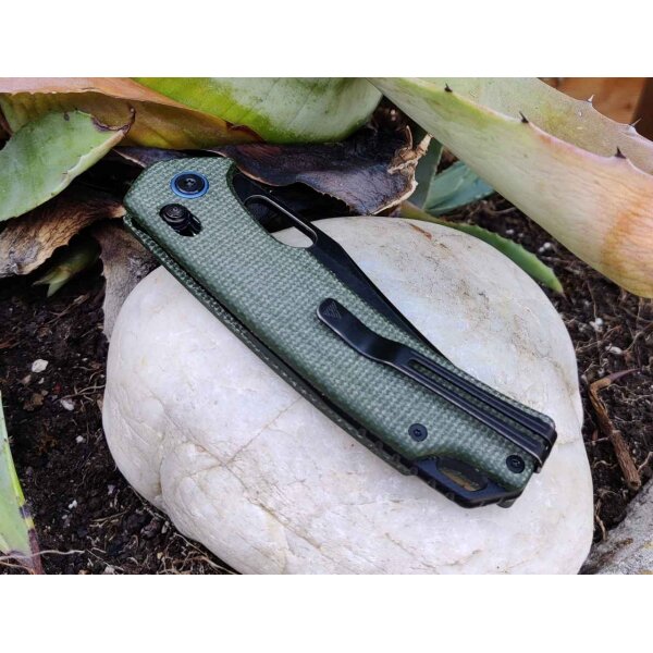SRM Knives 9203-MG2 Folder 10Cr15CoMoV Stahl Micarta Grün