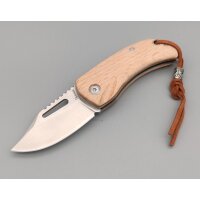 Albainox Stiple Slipjoint mit Lederriemen Bright Wood...