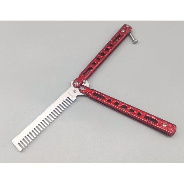 Albainox Kamm im Balisong Butterfly Stil Rot Raindrop