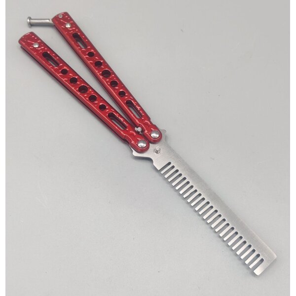 Albainox Kamm im Balisong Butterfly Stil Rot Raindrop